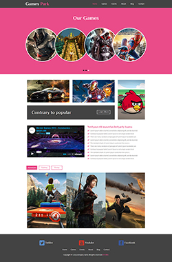 HTML5粉红色游戏行业网站模版