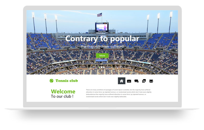 HTML绿色宽屏的网球俱乐部网站静态页面模板