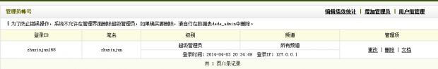 织梦admin修改成功